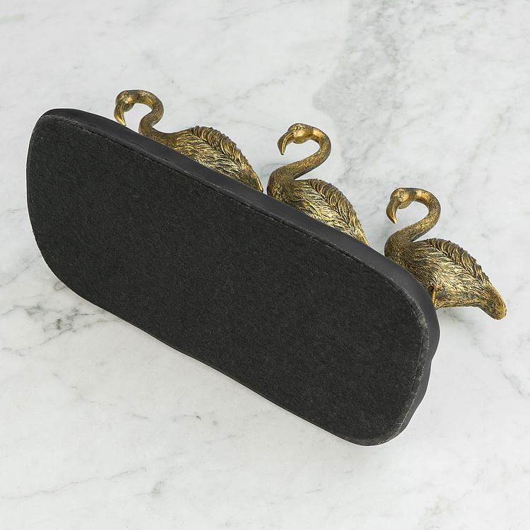 Подставка для мелочей Фламинго у зеркального пруда Golden Flamingos With Mirror Pond