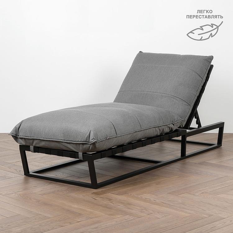 Садовый шезлонг-лежак Reef Lounger, Black акриловая ткань Flanelle