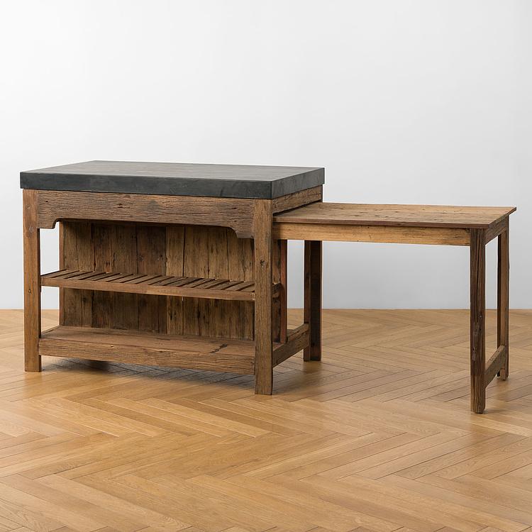 Greta Black Marble Counter With Sliding Table