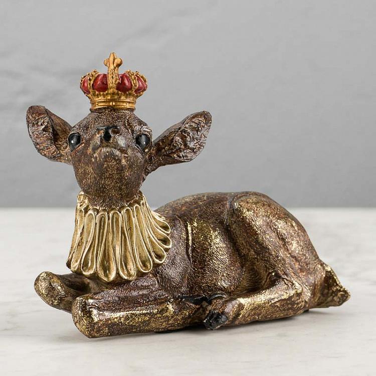 Статуэтка Золотой олень в короне Deer With Crown Brown Gold