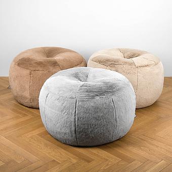 Пуфик Alaska Donut Pouf искусственный мех Big Bear Pewter - ракурс 6