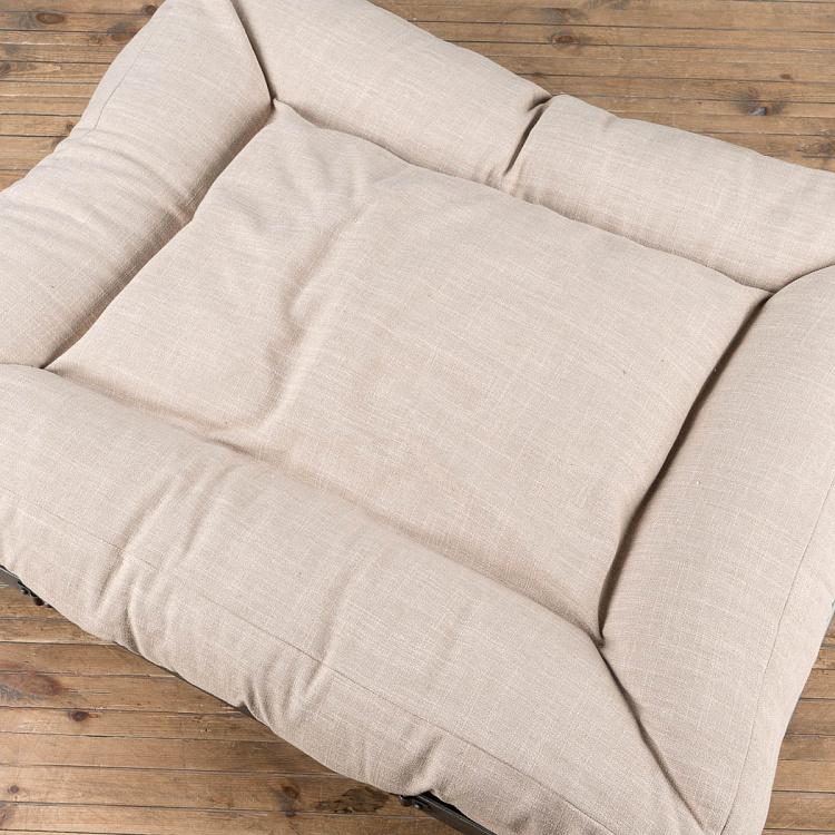 Бежевая лежанка для собак/кошек Оксфорд на колесиках, L Wheely Base With Oxford Cushion Large, Linen Ecru