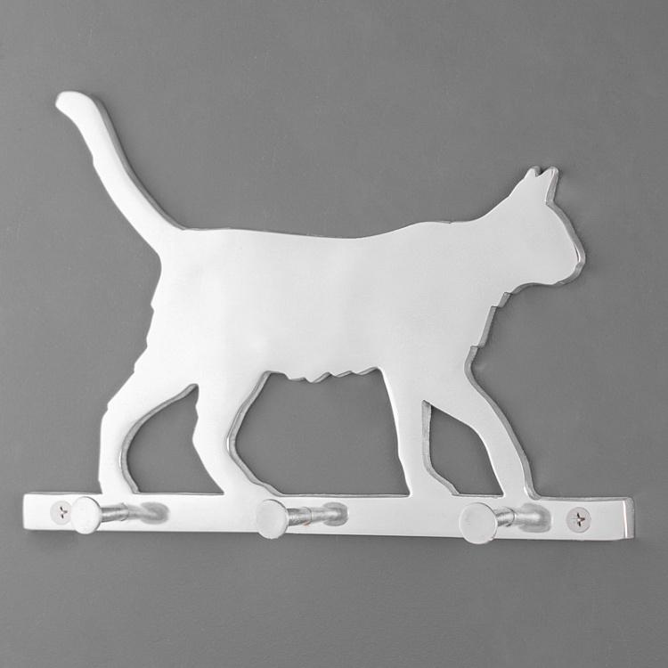 Трёхместная настенная вешалка Кот Coat Rack 3 Hooks Cat