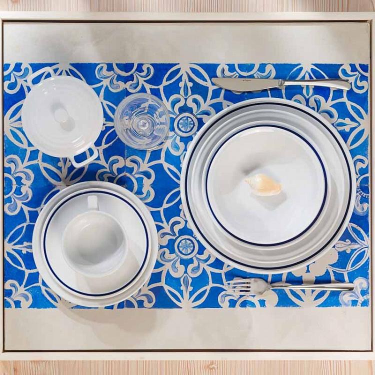 Обеденная тарелка Синяя полоска, S Filo Blue Dinner Plate Small