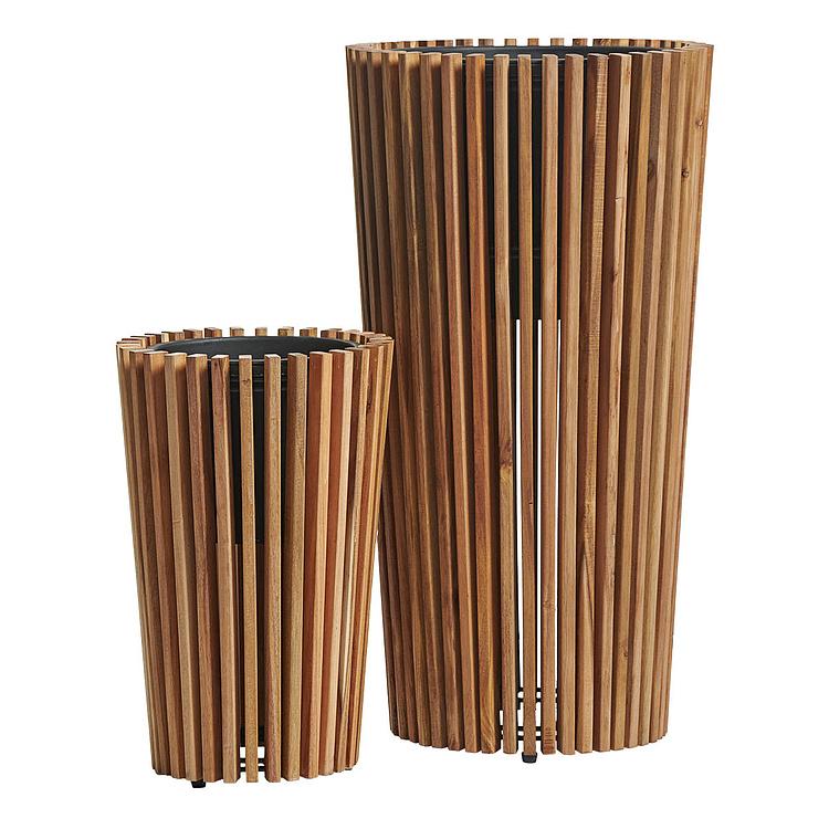 Кашпо Effectory Timberline Tall Pot Dark Wood Small - ракурс 2