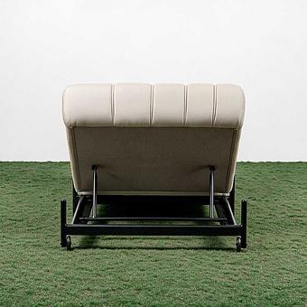 Садовый шезлонг-лежак Luna Lounger, Black акриловая ткань Light Stone - ракурс 5