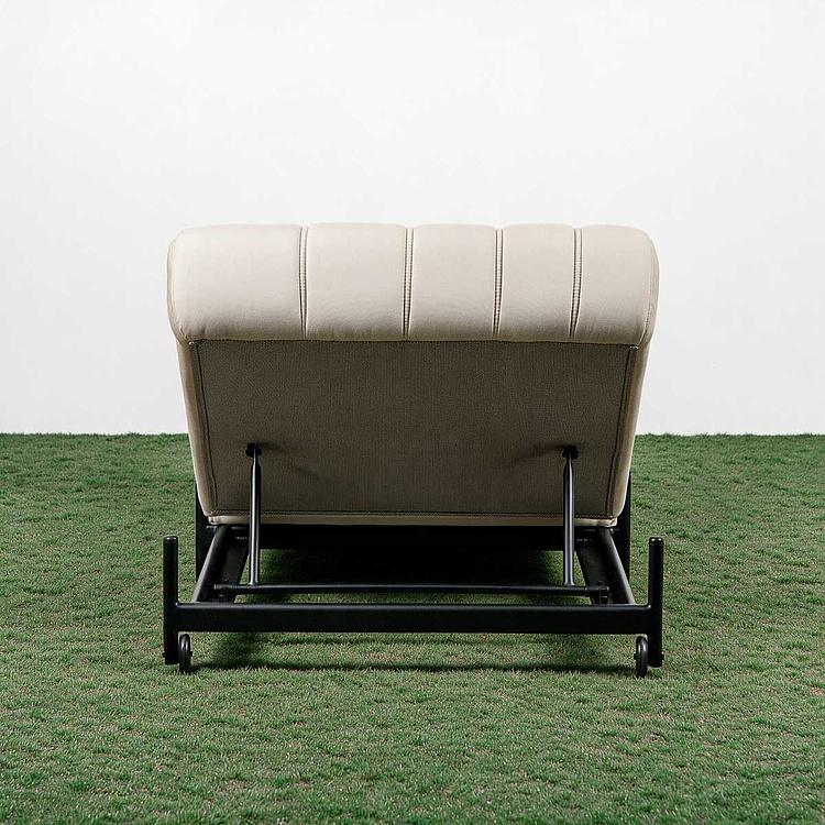 Садовый шезлонг-лежак Luna Lounger, Black акриловая ткань Light Stone - ракурс 5