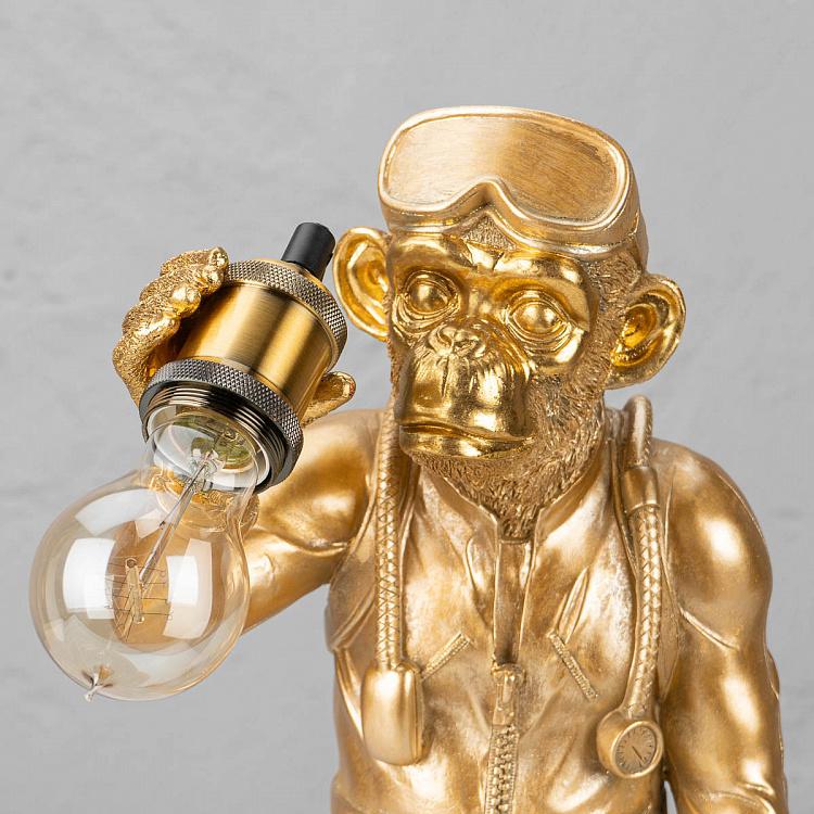 Настольная лампа Дайвер Дэн золотого цвета Table Lamp Golden Diver Dan