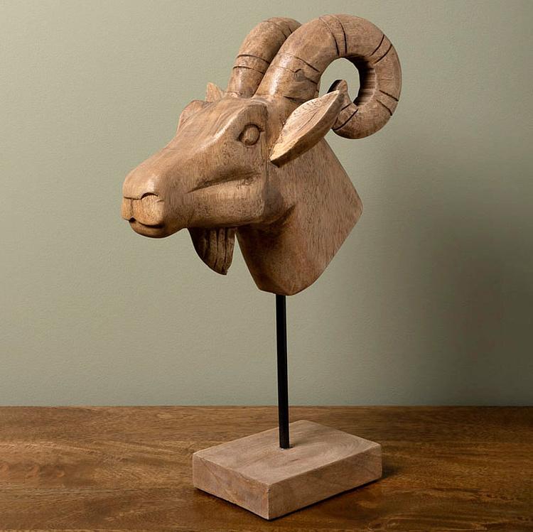 Статуэтка Голова козерога Билли Billy Goat Head Mango Wood