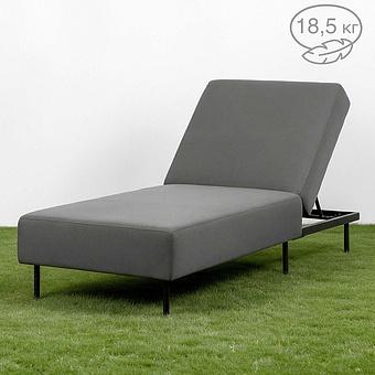 Садовый шезлонг-лежак Chic Lounger, Black акриловая ткань Lead Chine
