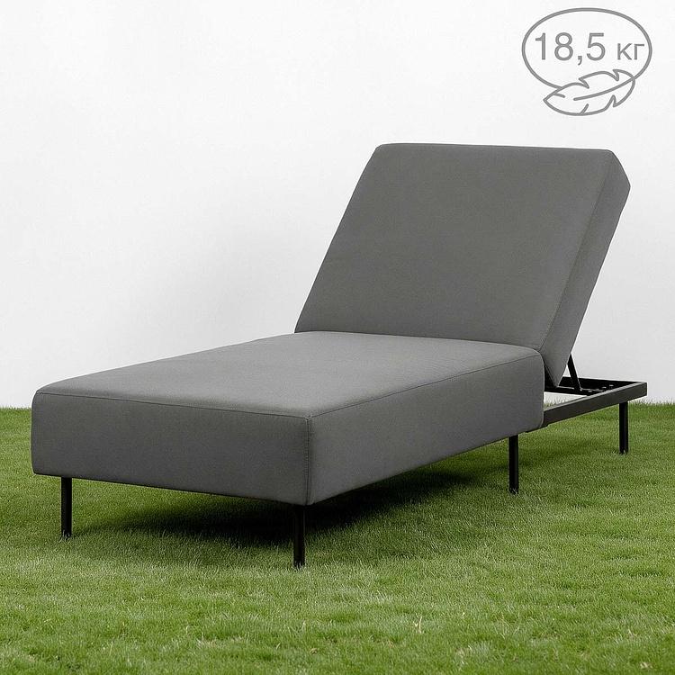 Садовый шезлонг-лежак Chic Lounger, Black акриловая ткань Anthracite Carbon