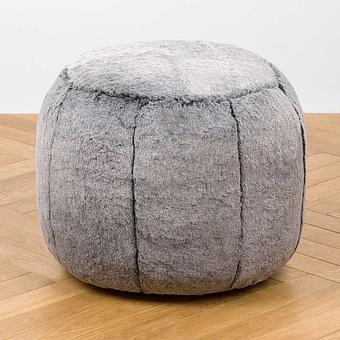 Пуфик Alaska Round Pouf Small искусственный мех Grizzly Grey