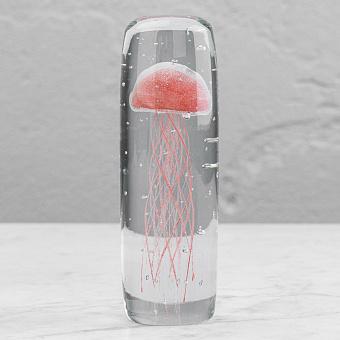 Пресс-папье Cylinder Glass Paperweight Red Jellyfish