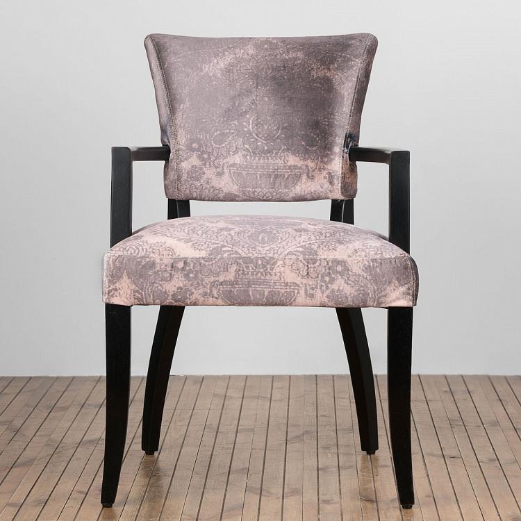 Стул Мими с подлокотниками, чёрные ножки Mimi Dining Chair With Arms, Black Wood