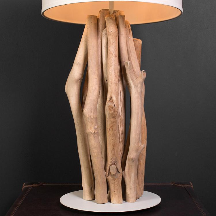 Настольная лампа с абажуром Мангровое дерево, L L030 Mangrove Driftwood Table Lamp, Large