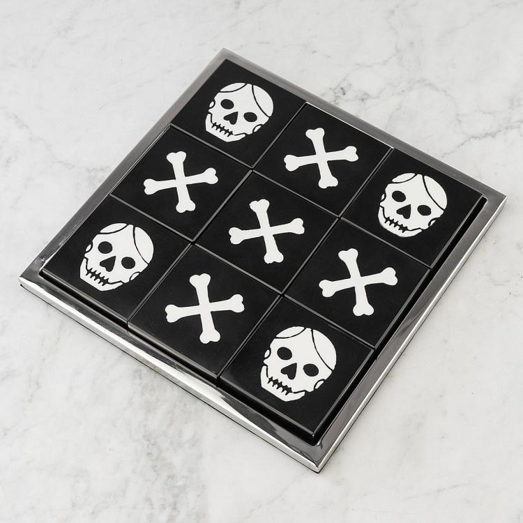 Настольная игра крестики-нолики в пиратском стиле на стальной подставке Pirates Tic Tac Toe In Steel Box