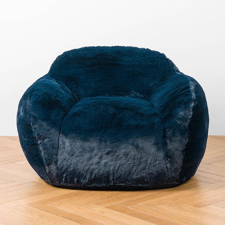 Кресло Snug Chair искусственный мех Big Bear Blue - ракурс 2