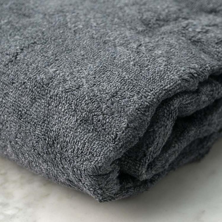 Антрацитово-серое ребристое махровое банное полотенце Пепел 100x150 см Ash Ribbed Body Towel Anthracite 100x150 cm