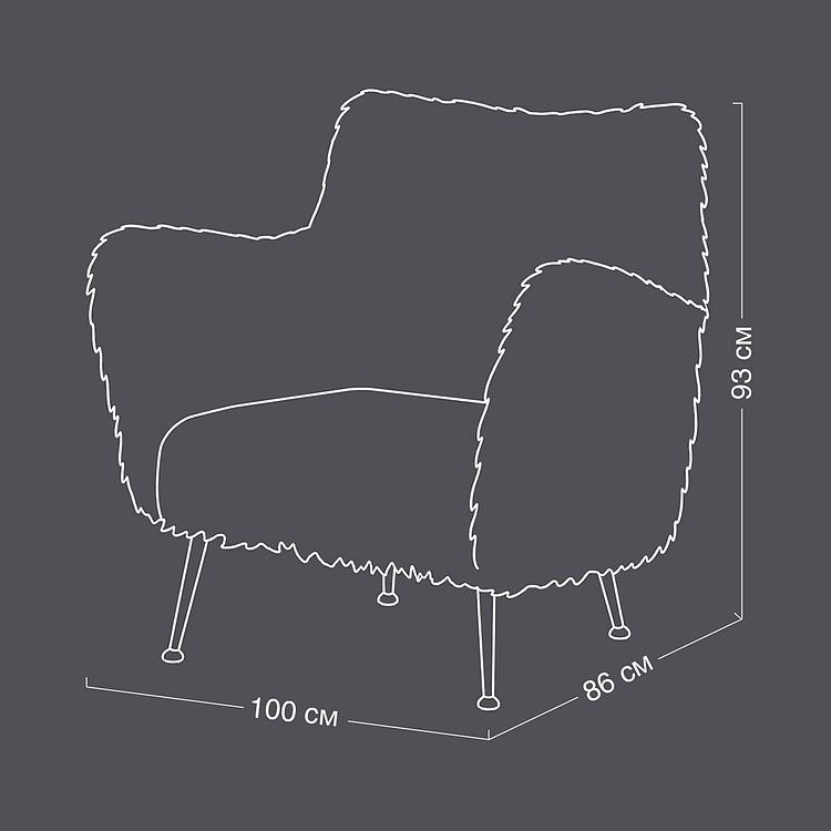 Кресло Parioli Armchair A искусственный мех White Mongolian Fur - ракурс 9