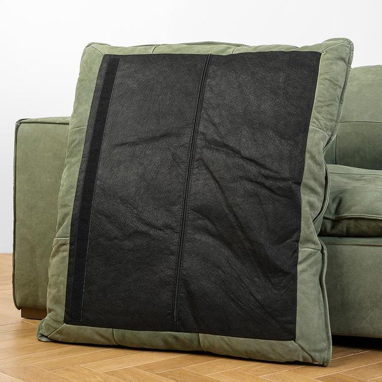 Трёхместный кожаный диван Сити, ножки цвета латуни City 3 Seater, Brass Metal Leather RM