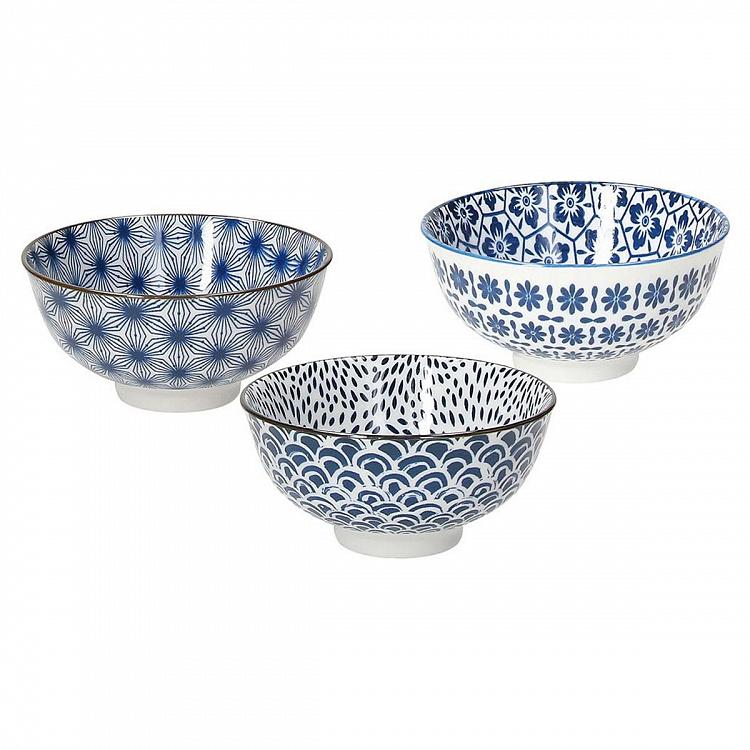 Набор из трёх пиал Портата Сапа Блю Set Of 3 Bowls Portata Sapa Blue