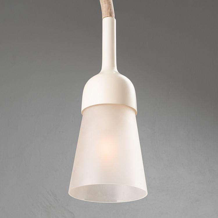 Белый подвесной светильник L210 Krug Ru Wood Chandelier, White Sand