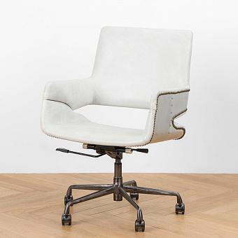 Кресло Ufficio Palermo Armchair D натуральная кожа Vintage White