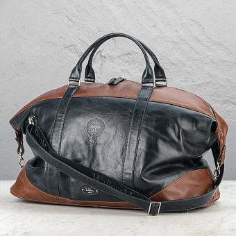 Дорожная сумка Satchel Weekender Bag натуральная кожа Gray And Dark Brown