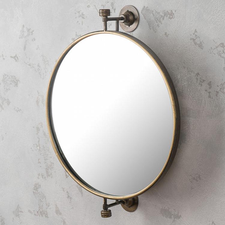 Круглое настенное поворотное зеркало Round Copper Swivel Wall Mirror