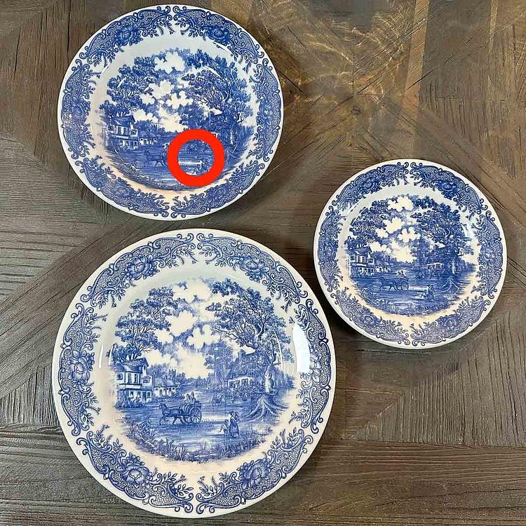 Набор из трёх тарелок Старая Англия дисконт Set Of 3 Plates Old England discount