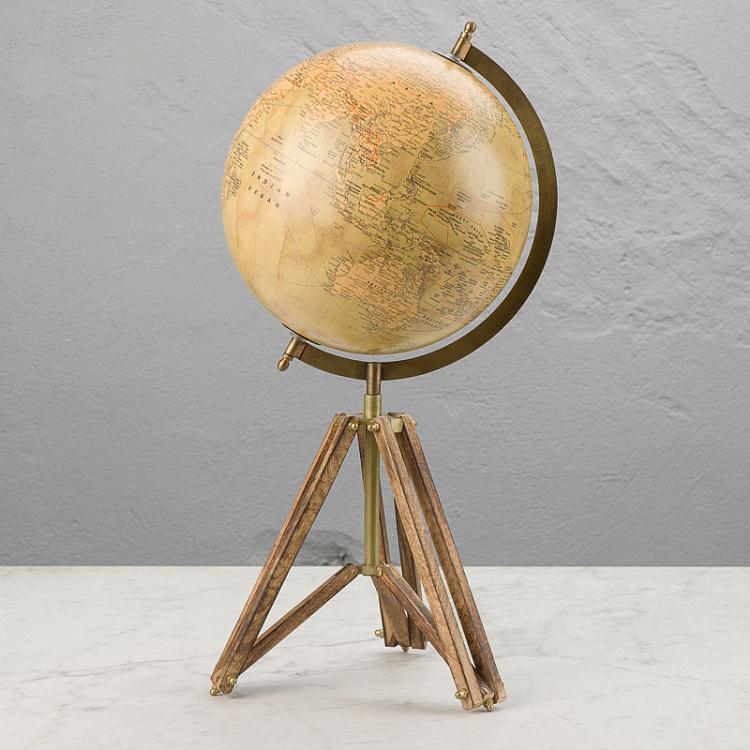 Винтажный глобус на штативе Vintage Globe On Tripod Stand