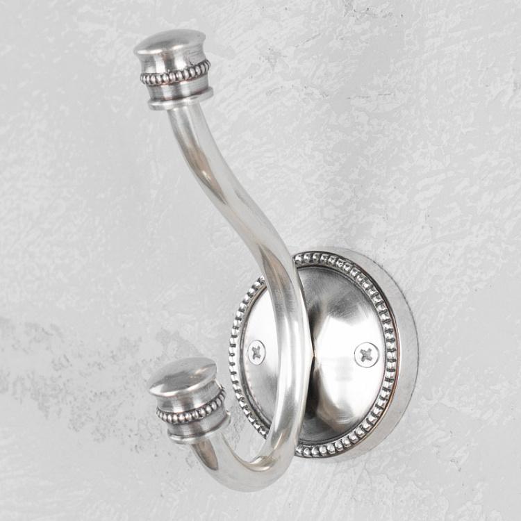Двухрожковый крючок цвета состаренного серебра Single Hook Antique Silver