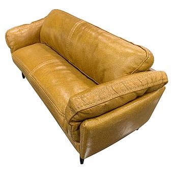 Декоративный мини-диван Mini Dublin 3 Seater RM натуральная кожа Yellow Andalusia