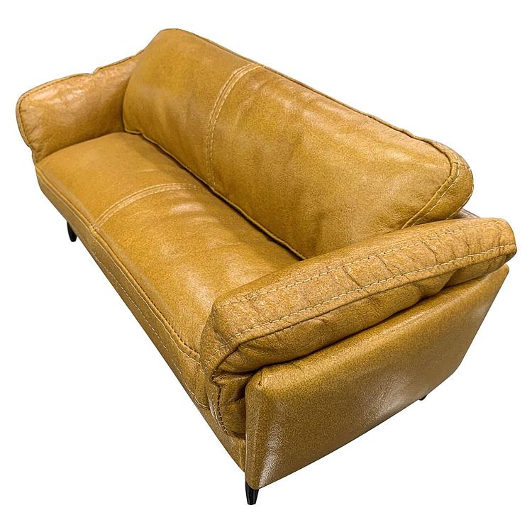 Декоративный мини-диван Mini Dublin 3 Seater RM натуральная кожа Yellow Andalusia