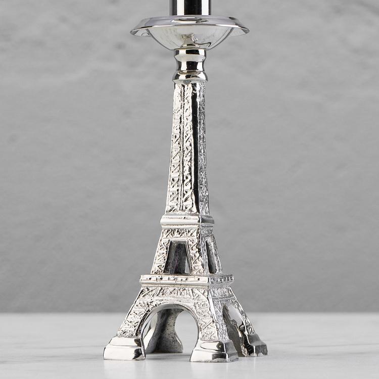 Настольная лампа с абажуром Эйфелева башня Eiffel Tower Silver Patina Table Lamp With Shade