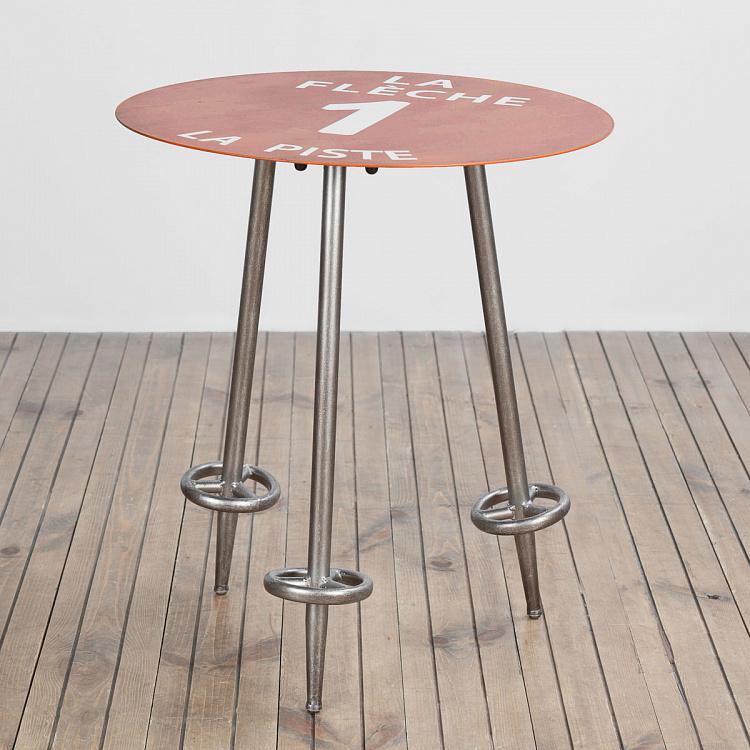 Красный журнальный стол Ля Флеш 1 Metal Table Red Run La Fleche 1