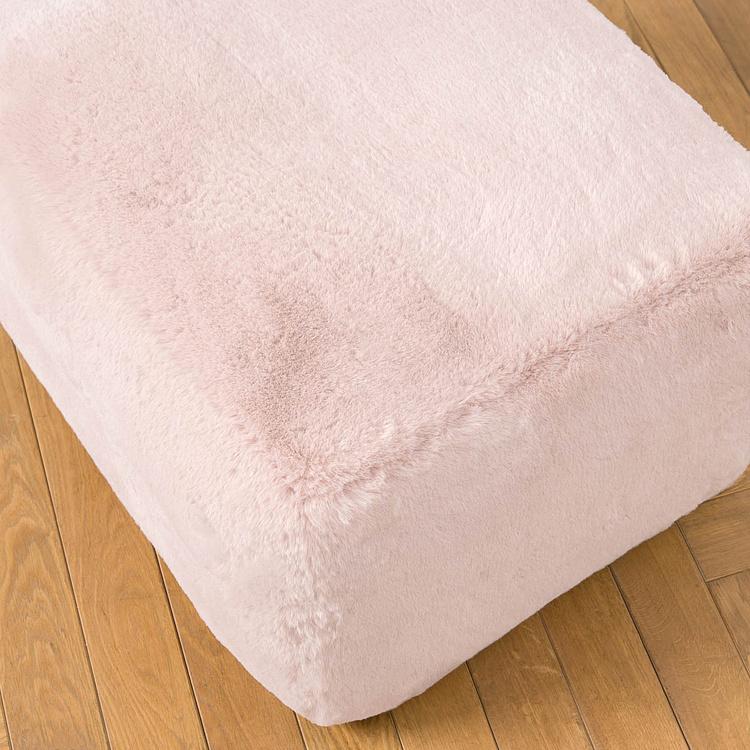 Пуфик Alaska Rectangular Pouf Small искусственный мех Big Bear Pink - ракурс 5
