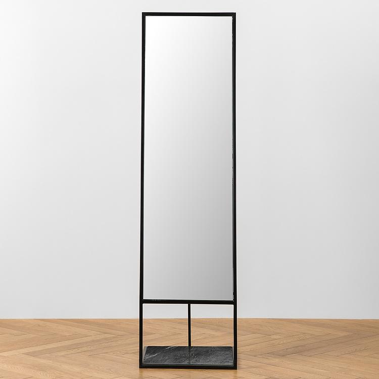 Напольное зеркало на чёрной мраморной подставке Black Marble Base Standing Mirror