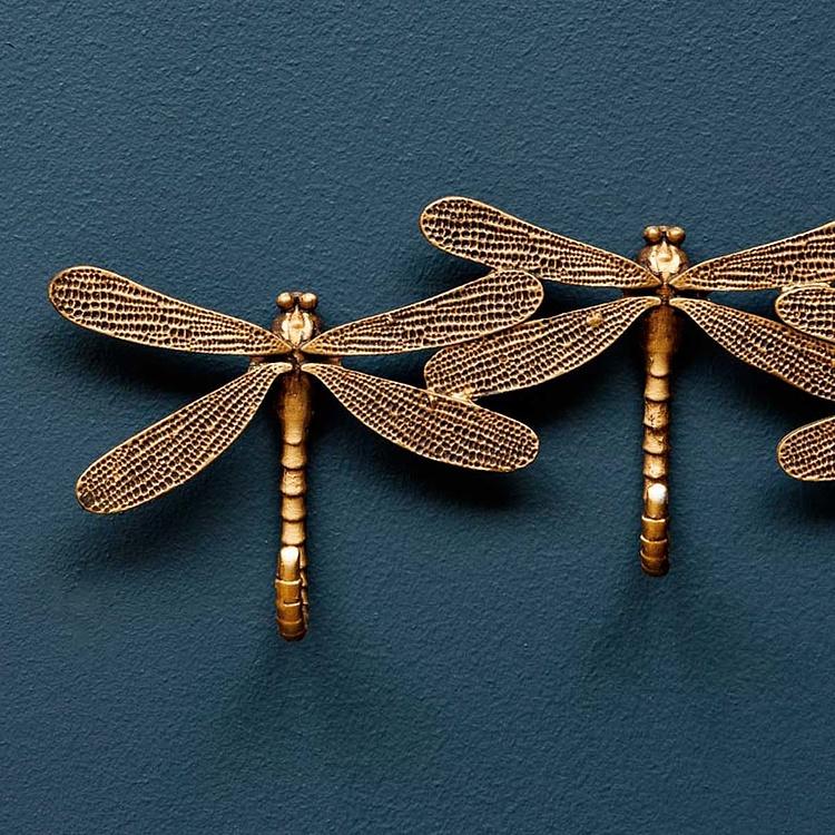 Настенная вешалка с 5 крючками Стрекозы Dragonfly Wall Coat Rack 5 Hooks