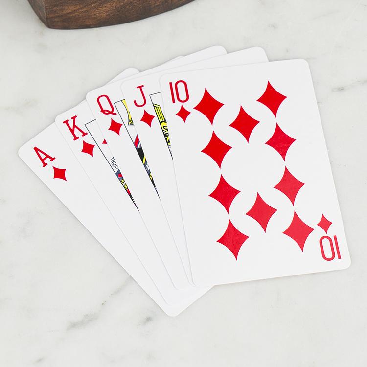 Набор из игральных карт, костей и Крестики-нолики в деревянной подставке Cards, Tic Tac Toe And Dices In Boat Box