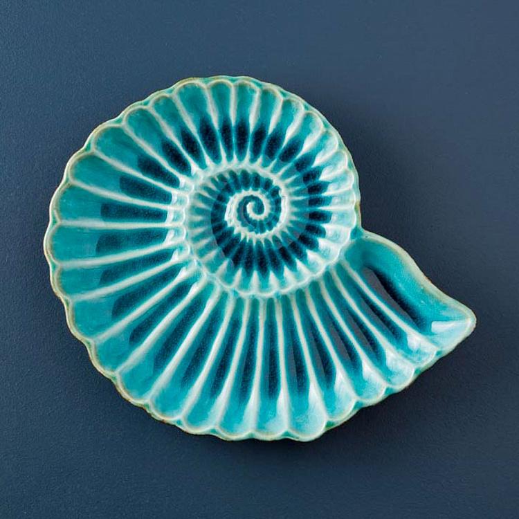 Aqua Round Shell Dish Medium