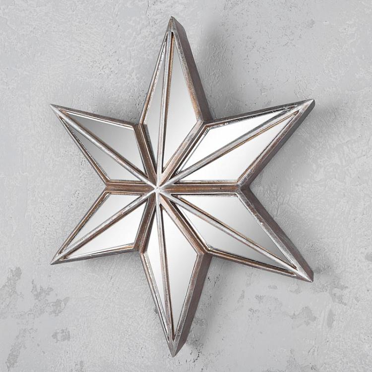 Настенная новогодняя Звезда с зеркальными гранями дисконт1 Wall Star With Mirrors 28,8 cm discount1