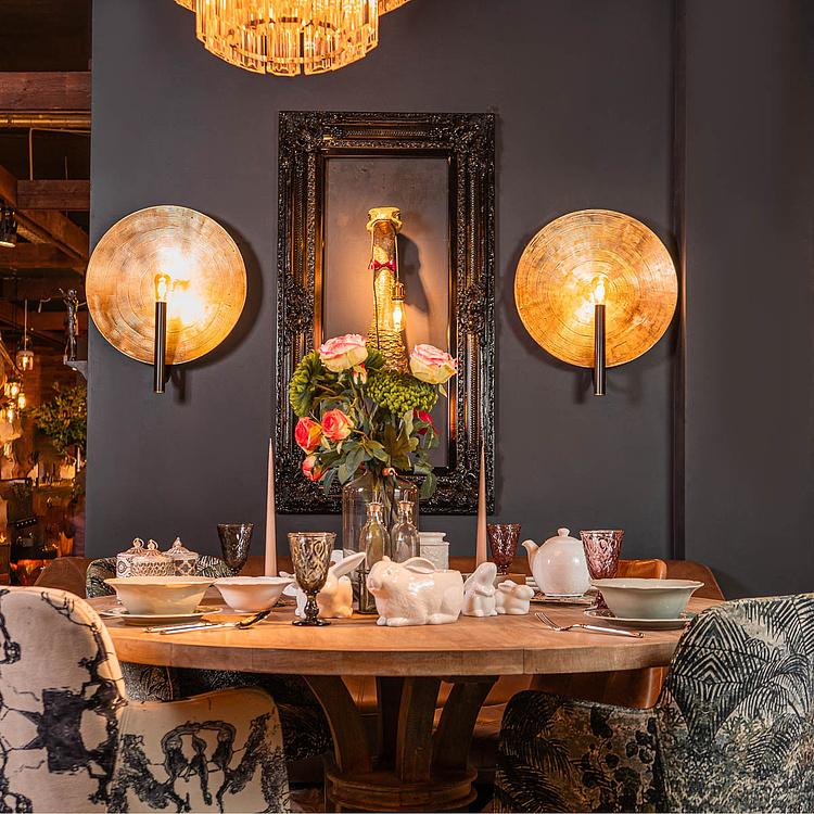 Бра Орбис, золотая поталь, L Wall Lamp Mind And Object Orbis Large, Potal Gold