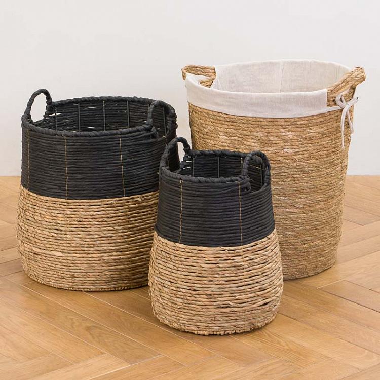 Набор из двух двухцветных корзин для хранения Set Of 2 Two Tone Baskets