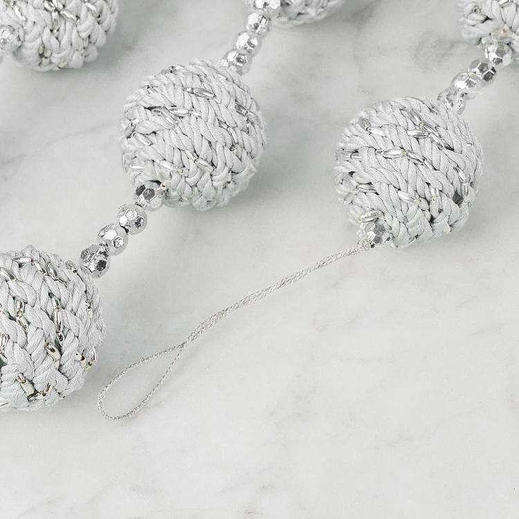 Гирлянда с серебристо-мятными шарами Garland With Balls Mint-Silver 180 cm