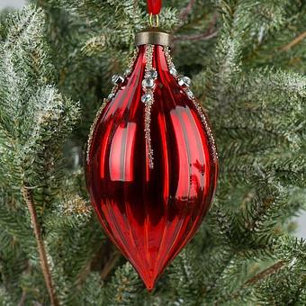 Cone With Rhinestones Red 15 cm