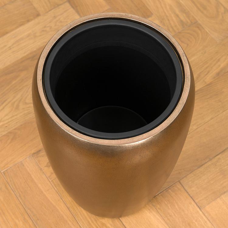 Кашпо Effectory Metal Tall Pot Matte Gold Small - ракурс 2