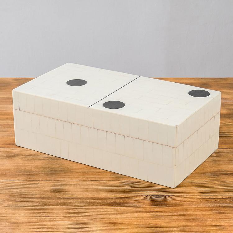 Белая шкатулка с набором домино, XXL XXL Domino Box White