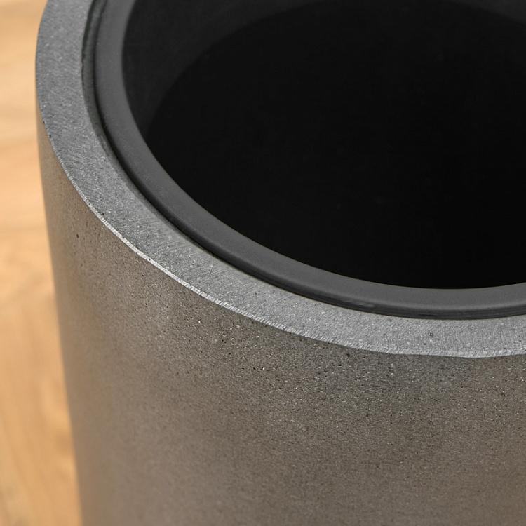 Кашпо Эффектори бетонный цилиндр тёмно-серый, S Effectory Beton Tall Cylinder Pot Dark Gray Small