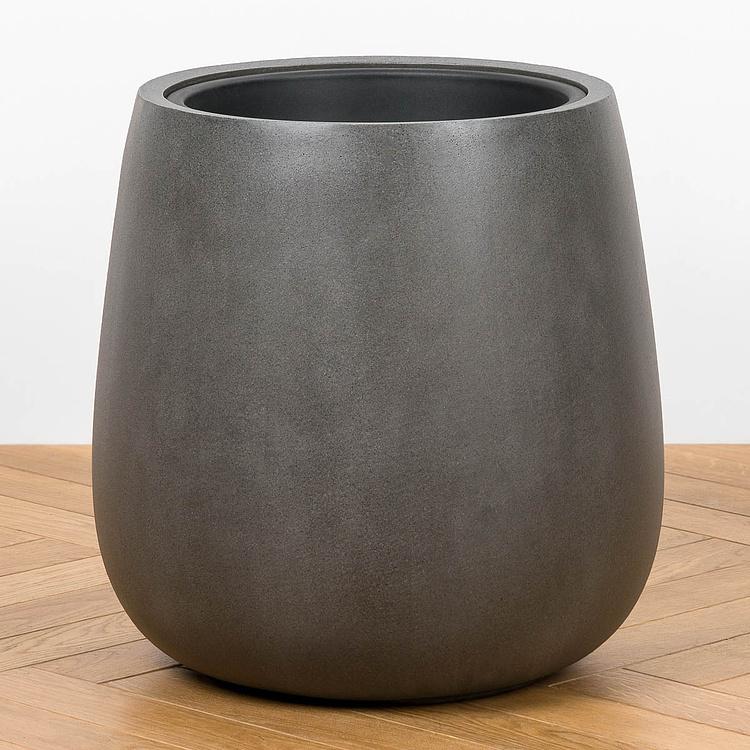 Кашпо Effectory Beton Bowl Pot Dark Grey Large